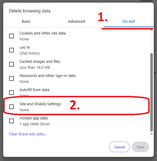 Site and Shields Settings